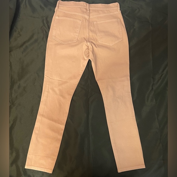 EXPRESS Skinny Mid-Rise Distressed Jeans - Blush Pink - Picture 3 of 5